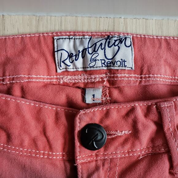 Revolution Revolt Jeans Womens 1 Pink Tie Dye Straight Leg Tapered Pants 27x28 - Picture 4 of 13